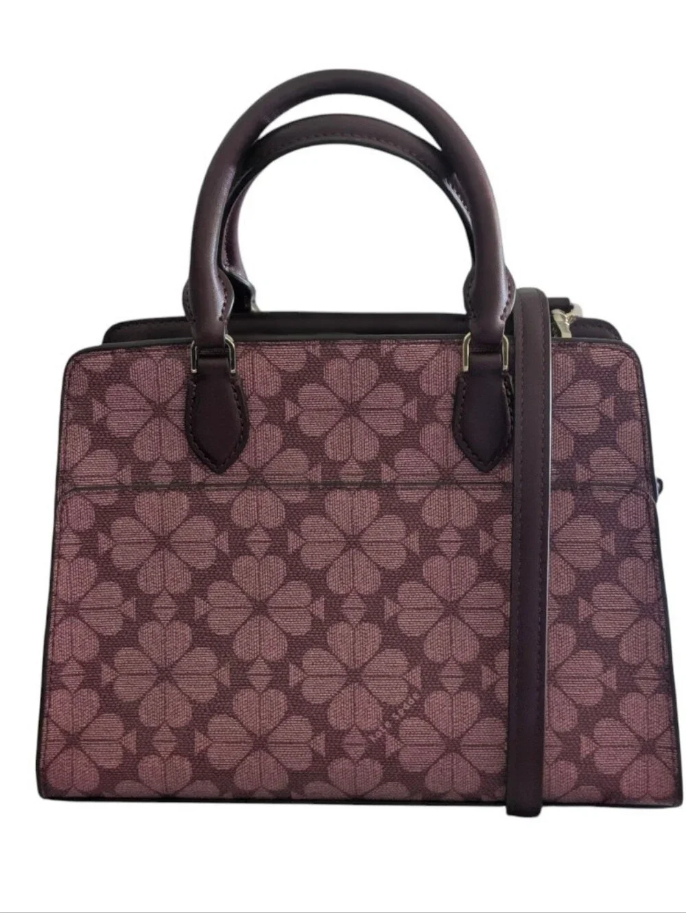 Kate Spade ♠️ New York Signature Spade Flower maroon Small Satchel Bag